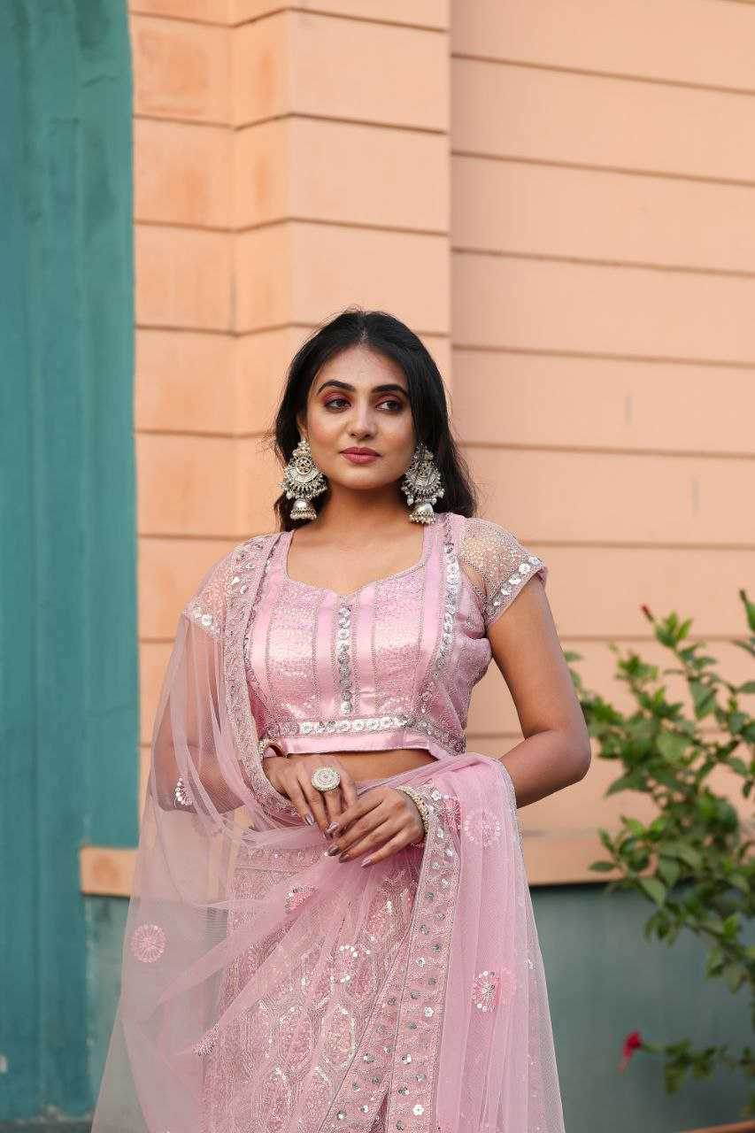 Net Engagement Sequins Lehenga Cancan - MYLUXURY LANE ENTERPRISE